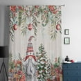thumbnail image 5 of Beige Christmas Gnomes Semi Sheer Curtains Drapes for Living Room,Bedroom,French Doors Window 84 Inches Long,Xmas Tree Poinsettia Winter Holiday Rod Pocket Chiffon Curtain Voile Drapery Panel, 5 of 6