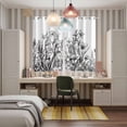 thumbnail image 5 of Wildflower Leaf Kitchen Curtains 63 Inch Length, Grey Floral Botanical White Watercolor Grommet Top Bedroom Living Room Curtains, Light Filtering Cafe Curtain Drapes 2 Panels Set 84''x63'', 5 of 9
