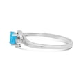 thumbnail image 4 of 14k White Gold Oval Blue Topaz And Diamond Ring, 4 of 6