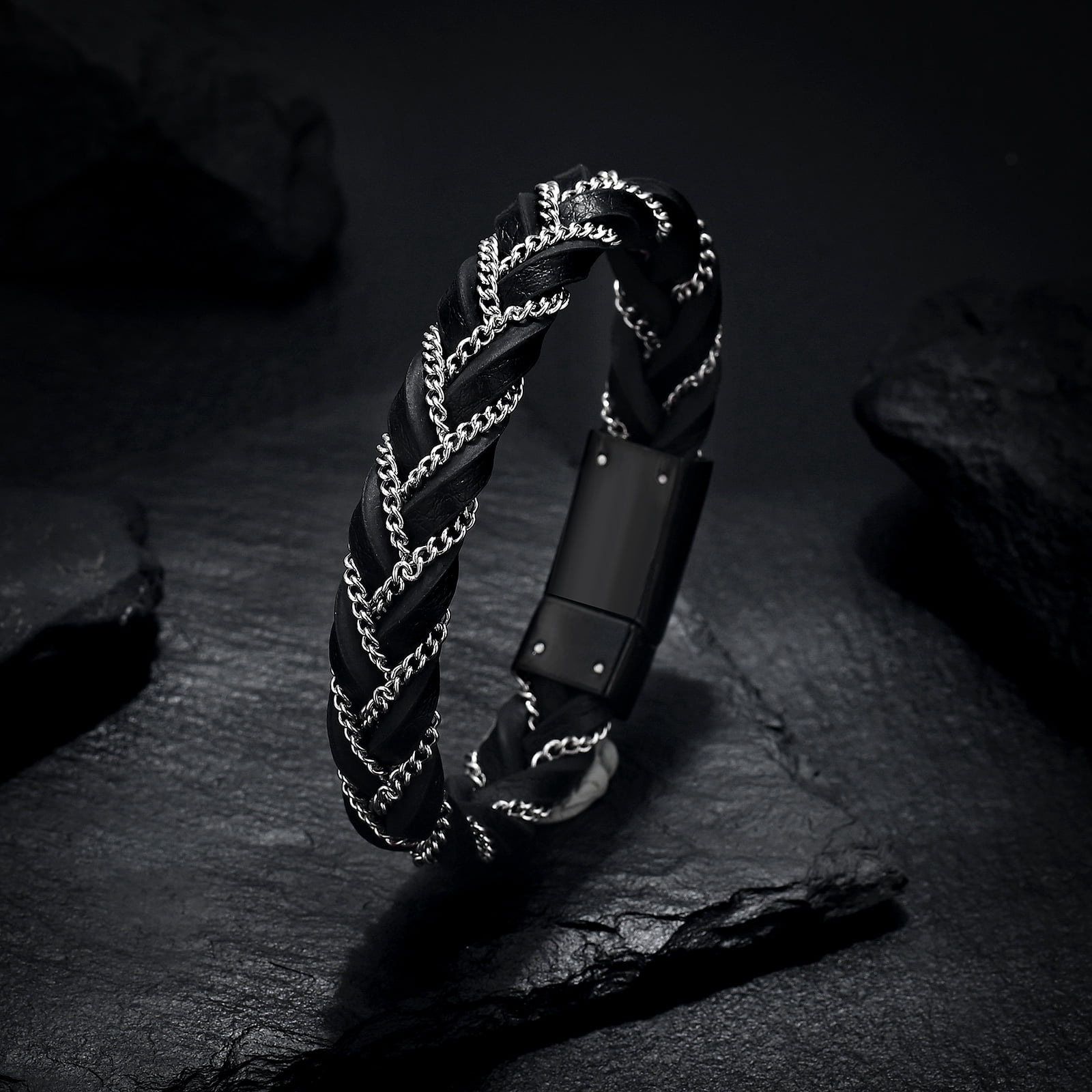 Cremation Bracelet For Ashes – Genuine Leather With Stainless Steel Magnetic Clasp, Memorial Keepsake Jewelry - View #3