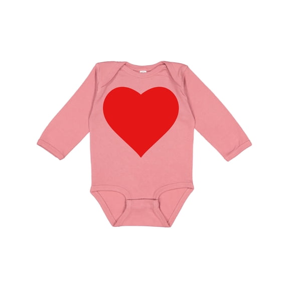 Inktastic Red Heart Boys or Girls Long Sleeve Baby Bodysuit