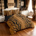 thumbnail image 2 of Manfei Vintage Zebra Print Twin Bedding, Old Fashion Stripes Bedding Comforter Set, Brown Orange, Black Reversible, 7 Pieces, 2 of 6