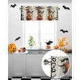 thumbnail image 5 of Halloween Valances for Windows WizardOwl Window Curtain Rod Pocket Jack-O-Lantern Pumpkin Holiday Window Treatment Decor Valances for Kitchen Living Room Bedroom 42x12in, 5 of 7