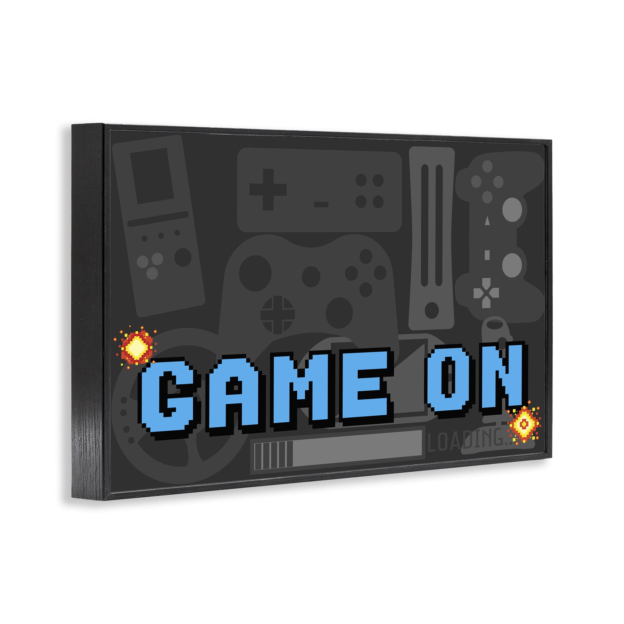 Stupell Industries Game On Arcade Black Framed Giclee Art, design by Kim Allen