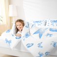 thumbnail image 3 of spefrowx Blue Butterfly Ribbon Full Size Bedding Sets for Kids, Girl Loves Bows Quote Full Size Bed in a Bag, Reversible, 7-Piece, 3 of 6