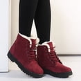 thumbnail image 1 of Botas de nieve para mujer, tallas grandes, cálidas, de tacón plano, con relleno de algodón, 1 of 5