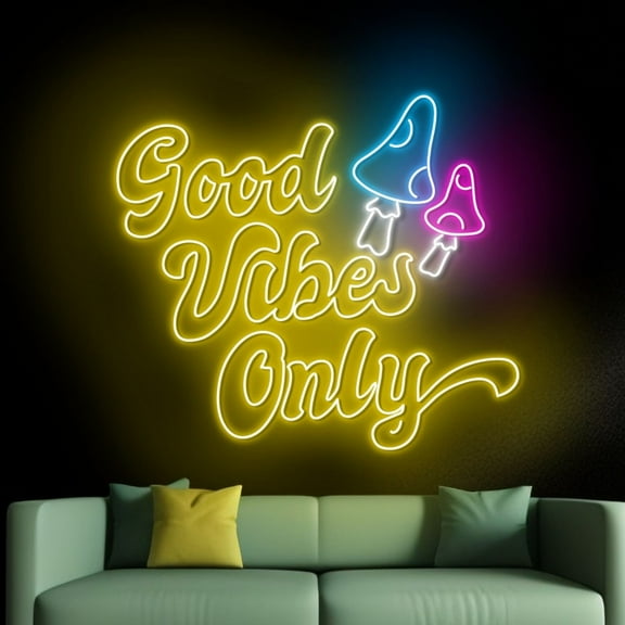 Handmadetneonsign Good Vibes Only Neon Sign, Good Vibes Only Wall Art Decor,Bar Pub Wall Decor 52196