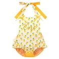 thumbnail image 3 of IBTOM CASTLE Toddler Baby Girls 1st Birthday Outfit Tulle Romper Princess Tutu Dress with Headband Cake Smash Photo Shoot Clothes Set 12-18 Months Pineapple, 3 of 8