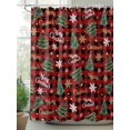 thumbnail image 2 of Fsddascl Christmas Tree Shower Curtain Set - Long 72" x 84" Washable Bathtub Curtain with 12 Hooks, Snowflake Xmas Merry Christmas Red Plaid Waterproof Fabric Stall Shower Curtains for Bathroom, 2 of 6