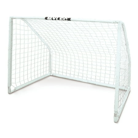 Mylec Ultra Pro2 Soccer Goal, Easy Assembly, Nylon Net, Portable, Foldable, Sleeve Netting System, Plastic PVC Tubing (White, 15 pounds)