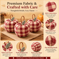 thumbnail image 6 of Vintage Fabric Apple Decor, 3-Piece Stuffed Cotton Apple Ornaments, Red Gingham Farmhouse Table Centerpiece, Hanging Fall Christmas Home Decor for Mantel, Shelf, Dining Room, 6 of 7