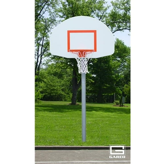 Gared Sports PK4540 4.5 in. O.D. 1245T 240 Goal Front Mount Gooseneck Post with Braces Backboard