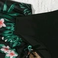 thumbnail image 7 of Fshinging Girl's Hawaii Leaf Flower Print Bikini Set With Swim Skirts 3 Piece Children's Swimsuit Size 7-8 Years, 7 of 7