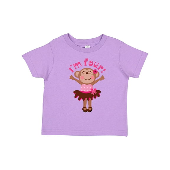 Inktastic Monkey 4th Birthday 4 Year Old Girl Girls Toddler T-Shirt