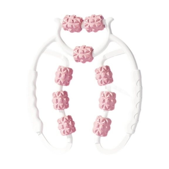 TOOYFUL 9 Wheels Arm Leg Massager 9 Wheels Massage Roller Sturdy Circular Leg Clamp Massage Roller, for Calves Hand Arm Pink