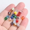 thumbnail image 3 of U8MO 50pcs 6mm Cube Faceted Cut Crystal Glass Loose Beads Lot for Jewelry Making-57# Jade Lt Blue Wine, 3 of 9