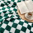 thumbnail image 5 of LOMAO Throw Blankets Flannel Blanket with Checkerboard Grid Pattern Soft Throw Blanket for Couch, Bed, Sofa Luxurious Warm and Cozy for All Seasons (Green, 60"x80"), 5 of 6
