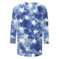 thumbnail image 5 of Odbmxy 3/4 Sleeve Women T Shirt Independence Day Womens Plus Size Tops Classic Fit Lightweight Holiday Leisure Tops,Blue 3XL, 5 of 5