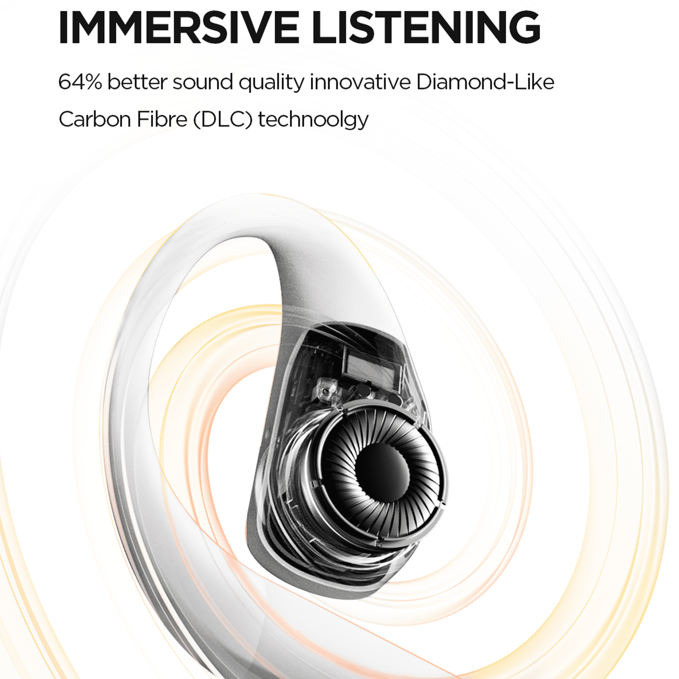 1MORE S70 Open Ear Wireless Earbuds with Charging Case, 40H Playtime, IPX5 Waterproof, White