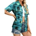 thumbnail image 5 of Nlife Women Hawaiian Shirt for Women Short Sleeve Casual Blouse Tropical Button-Down Dressy Top, 5 of 7