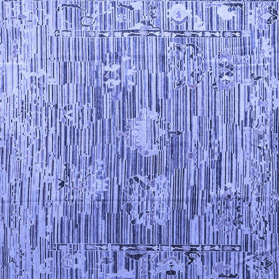 Ahgly Company Indoor Square Abstract Blue Modern Area Rugs, 8' Square