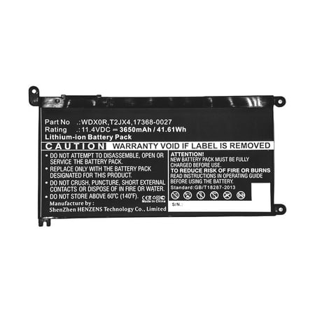 Synergy Digital Laptop Battery, Compatible with Dell Inspiron 15 7586 Laptop, (Li-ion, 11.4V, 3650mAh) Ultra High Capacity, Replacement for Dell 0WDX0R, 17368-0027, 1VX1H, 3CRH3, 9W9MX Battery