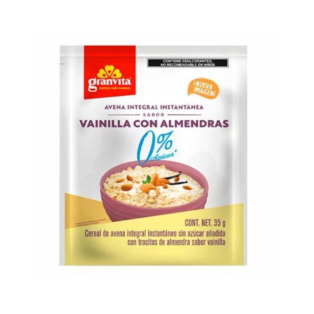Pack de 4 Avena instan 0% Granvita Vainilla Almendra 30/35g Granvita 0% Vainilla Almendra