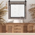 thumbnail image 2 of Hitchcock Butterfield 2585BD3030 30 x 30 in. Santa Fe Farmhouse Rustic Reclaimed Barn Door Mirror - Bathroom Mirror - Vanity Mirror - Wall Mirror - Decorative Mirror, Gray & Black, 2 of 6