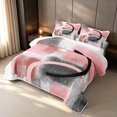 thumbnail image 3 of Erosebridal Pink Gray White Twin Quilt Set, Ombre Plaid Twin Coverlet Set, Pink Reversible 2-Piece 1 Bedspread and 1 Pillowcase, 3 of 7