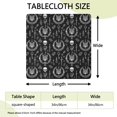 thumbnail image 2 of Black White Gothic Cat Skull Key Pattern Square Fitted Tablecloth with Elastic Edge,Square Table Cover,Washable Elastic Table Cover for Home Kitchen Party Decor 34"x34", 2 of 6