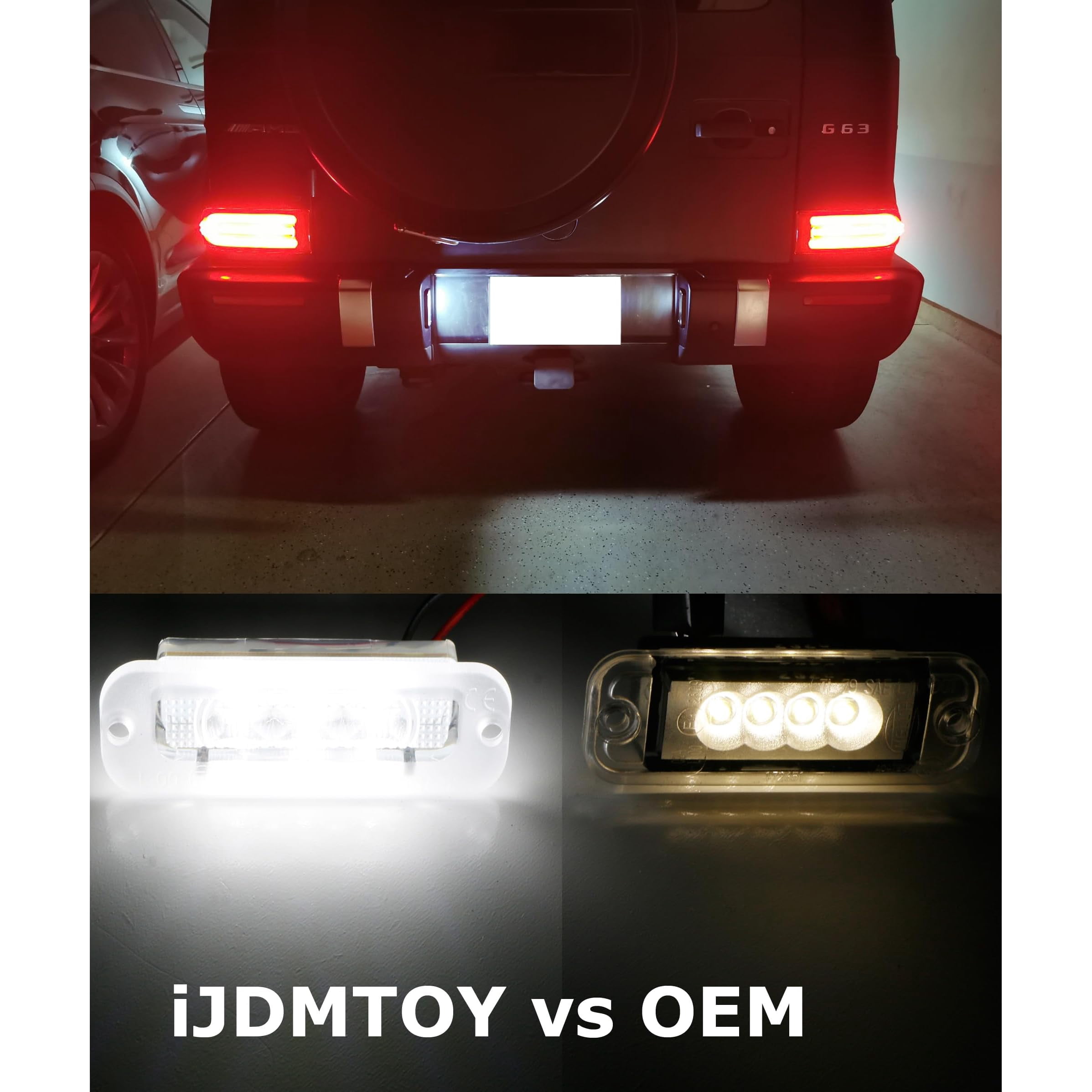 Xenon White Full LED License Plate Light Kit For Mercedes 2019-up G-Class (W463A) and 2013-2018 G-Class (W463 LCI/Facelift)