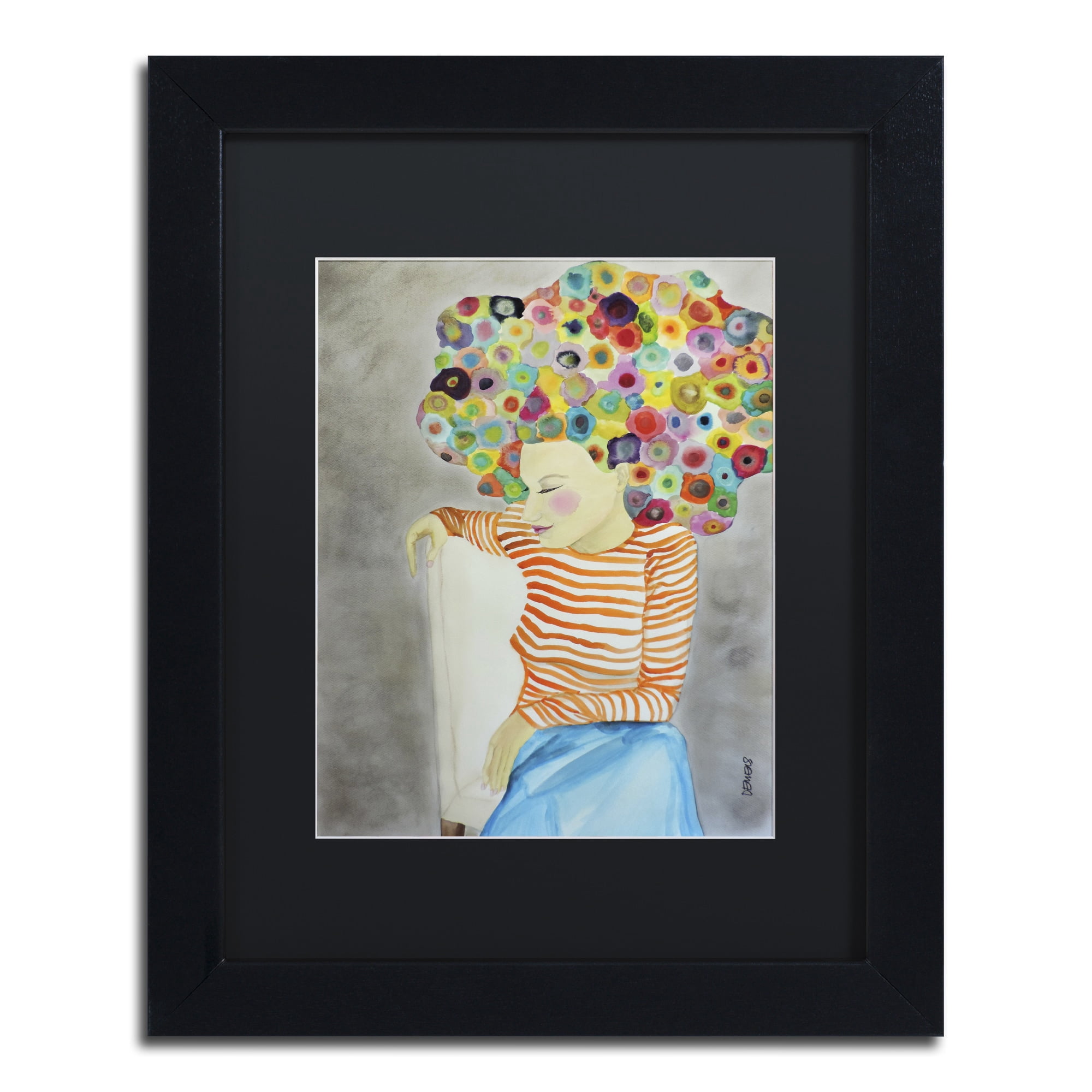 Sylvie Demers 'Marion' Black Matted Framed Art