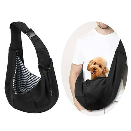 Puppy Sling Cat Pet Dog Carriers for Small Dogs  Puppy Carrier Dog Papoose Bag Hand Free Walking Outdoor Travel Black