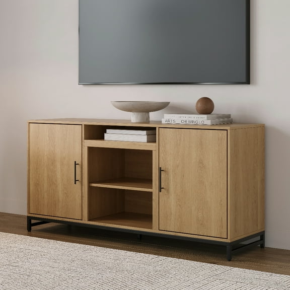 Modern Ember Rochester TV Stand - Entertainment Center for TVs up to 60", 2 Cabinets, 3 Shelves