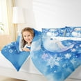 thumbnail image 4 of Castle Fairy Kawaii Xmas Snowman 3 Pieces Queen Comforter Set for Kids Children Teens,Gradient Christmas Snowflakes Ultra Soft Bedding Sets,Happy New Year Bedding Comforter Set Breathable, 4 of 8
