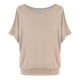 thumbnail image 1 of Camiseta oversize de mujer con mangas murciélago y manga corta - Poliéster, cuello redondo, liso/estampado floral, S-XXL para uso informal/de oficina, 1 of 4