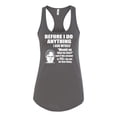 thumbnail image 2 of Wild Bobby, Office Dwight Quote Before I Do Anything, Pop Culture, Women Racerback Tank Top, Dark Grey, X-Large, 2 of 4