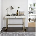 thumbnail image 6 of Boice Vanity Desk in White PU & Champagne Finish, 6 of 6