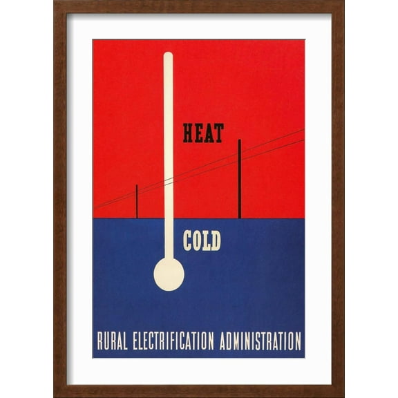 Art.com Rural Electrification Administration Poster Art Print, Brown Frame Wall Art, 17" x 23"