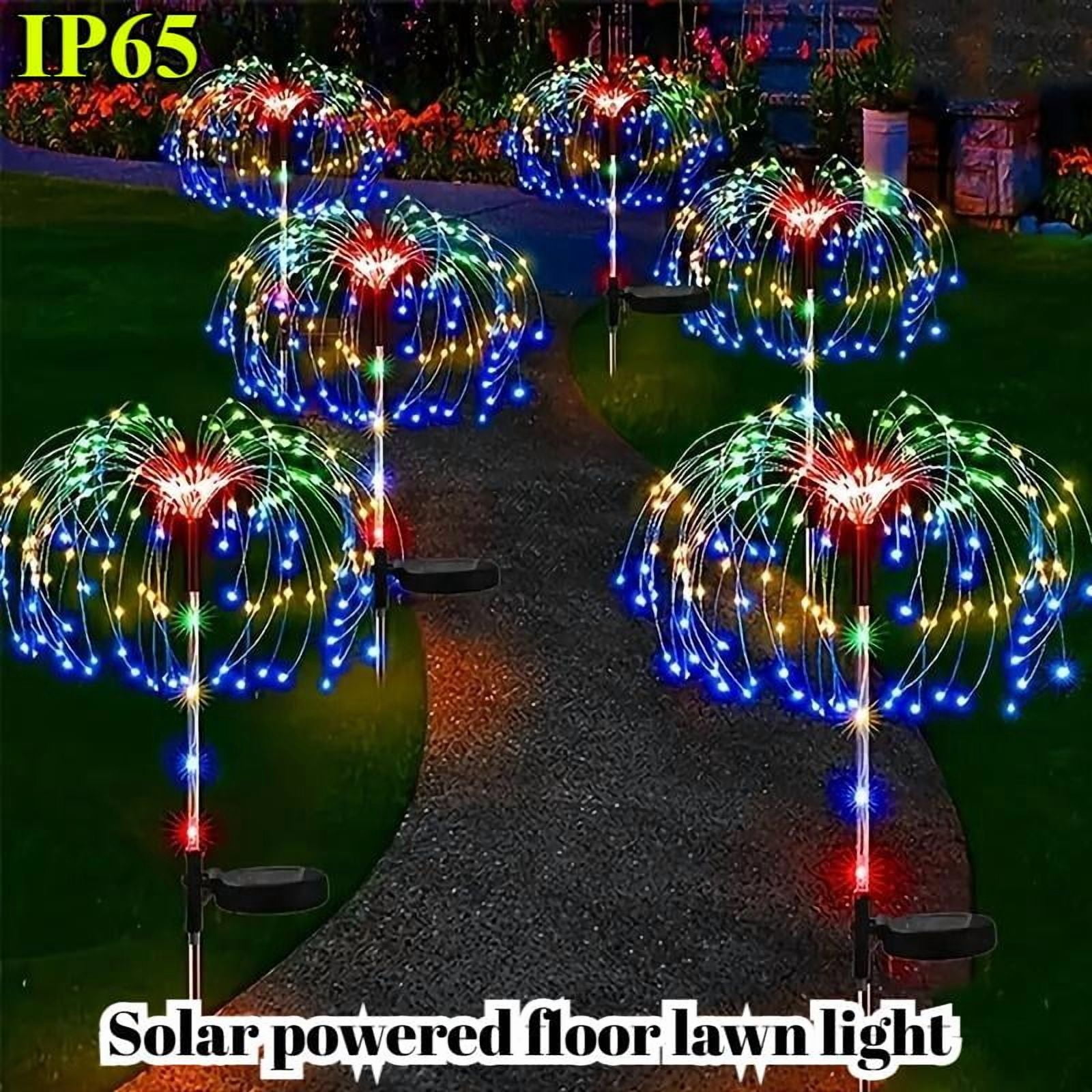 2 Packaging Outdoor Solar Fireworks Light - DIY Decoration, Used for Routes, Gardens, Courtyards, Parties, Weddings, Festivals, Christmas Decorations, Solar Flooring, Lawn Lights,Halloween Decorative