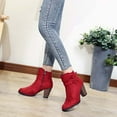 thumbnail image 6 of Womens Boots Round Toe Chunky Heel Side Zipper High Heel Ankle Short Boots Women's Fashionable Casual Versatile Fall Winter Comfortable Dressy Boots, 6 of 10