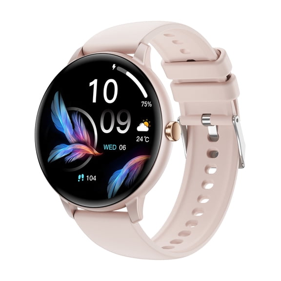 Nkmbld HD Rugged Smart Watch Full Screen Control Outdoor Sports and Fitness Bluetooth Call Intelligent Reminder Magnetic Charging Smartwatch, Pink
