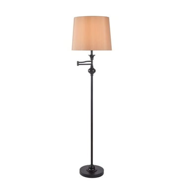 Hampton Bay 1000051631 Oil Rubbed Bronze Swing Arm Floor Lamp With Fabric Shade Com Oil Rubbed Bronze Swing Arm Floor Lamp, Hampton Bay Oil Rubbed Bronze Floor Lamp