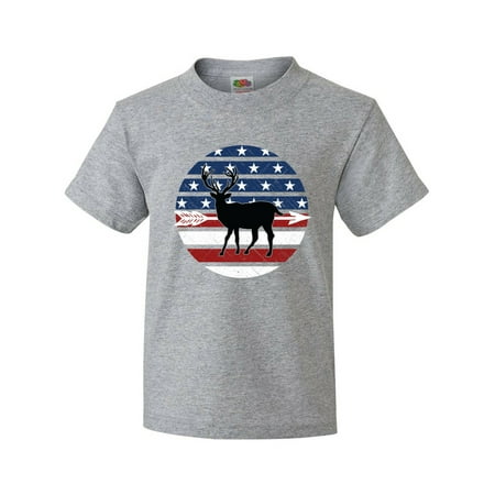 Inktastic Deer Bow Hunting USA Flag Youth T-Shirt