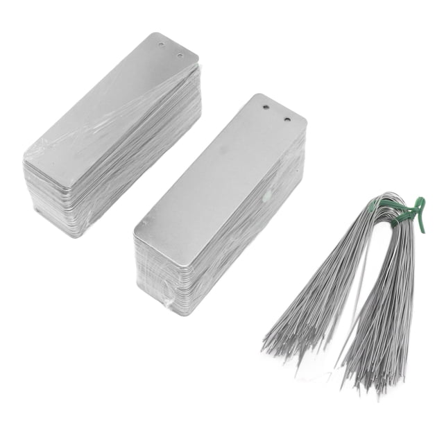100 etiquetas metálicas de doble cara para escribir en exteriores, de aluminio de alta durabilidad, para plantas y árboles.