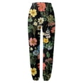thumbnail image 4 of Women's Wide Leg Pants Print Harem Trousers Slip On Trousers Boho Beach Trousers Lightweight Casual Loose Trousers With Pockets Stretch Dress Casual Flowy Palazzo Pants Women, 4 of 7