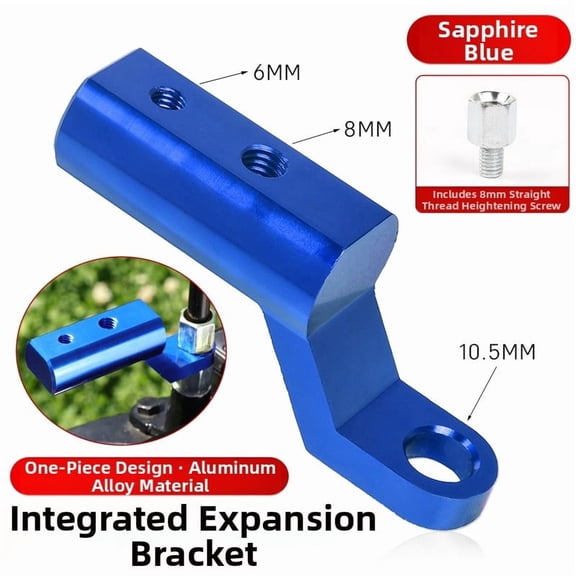 Baguer CNC Motorcycle Mirror Extension Bracket for Scooter for Ebike Mount Phone Holder LED