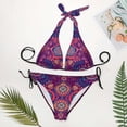 thumbnail image 6 of Women 2 PCS Halter Bikini Padded Swimwear Tie Side Triangle Bathing Suit, 6 of 7