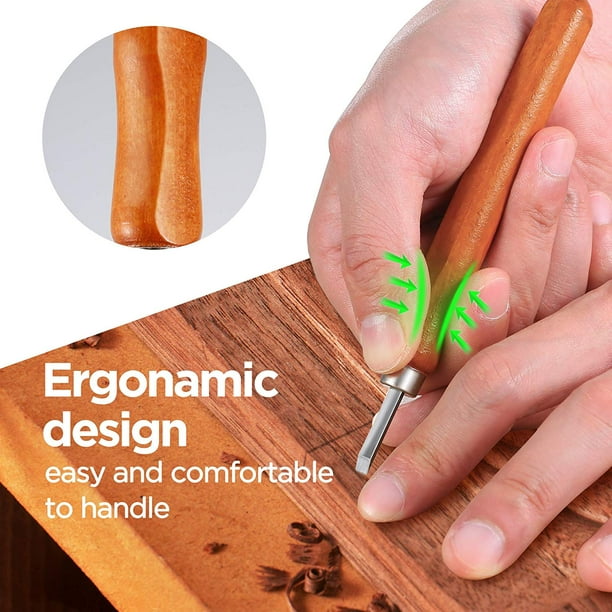 Wood Carving Tools 12 Set SK5 Carbon Steel Beech Gourd Handle