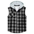 thumbnail image 3 of BSDJILFG Mens Summer Hoodies Vintage Plaid Sleeveless Workout Tank Top Full Zip Up Breathable Gym Shirts M-3XL, 3 of 4